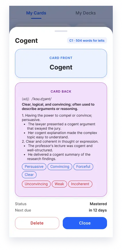 Card Flip Screen